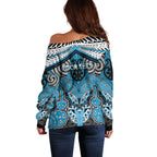 Aotearoa Iwi Ngati Porou Personalised Off Shoulder Sweater Maori Kowhaiwhai Pattern