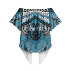 Aotearoa Iwi Ngati Porou Personalised Off Shoulder Wrap Waist Top Maori Kowhaiwhai Pattern