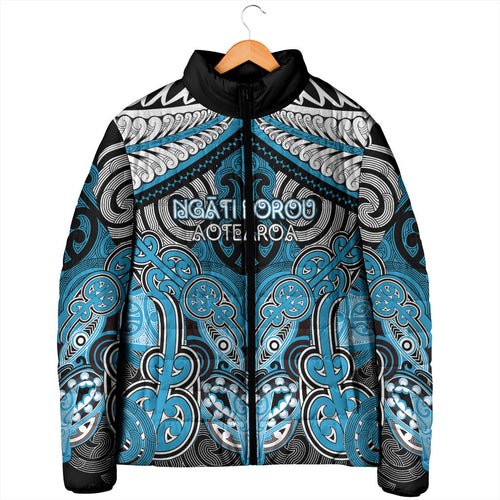 Aotearoa Iwi Ngati Porou Personalised Padded Jacket Maori Kowhaiwhai Pattern