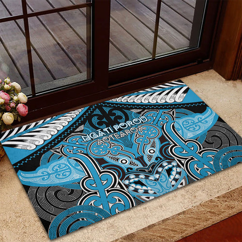 Aotearoa Iwi Ngati Porou Rubber Doormat Maori Kowhaiwhai Pattern