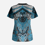Aotearoa Iwi Ngati Porou Personalised Scrub Top Maori Kowhaiwhai Pattern