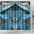 Aotearoa Iwi Ngati Porou Shower Curtain Maori Kowhaiwhai Pattern