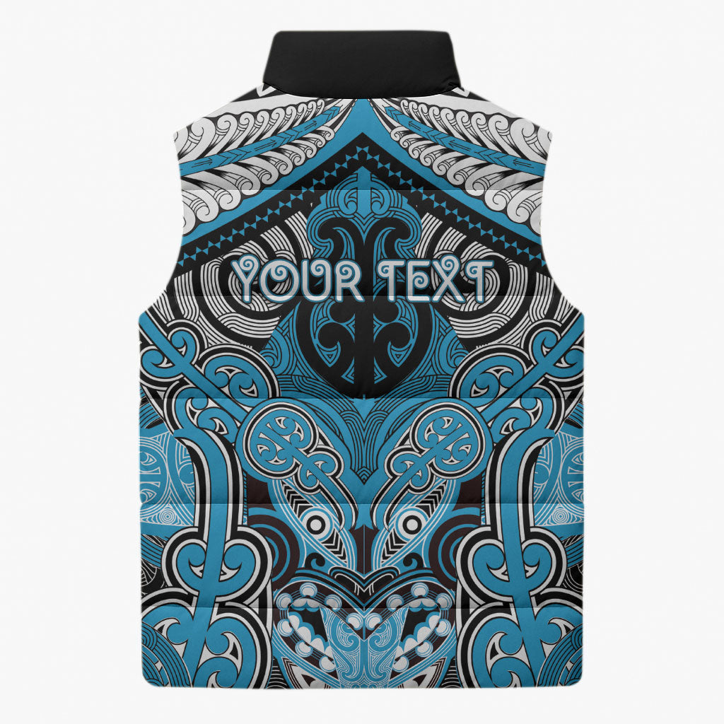 Aotearoa Iwi Ngati Porou Personalised Sleeveless Puffer Jacket Maori Kowhaiwhai Pattern