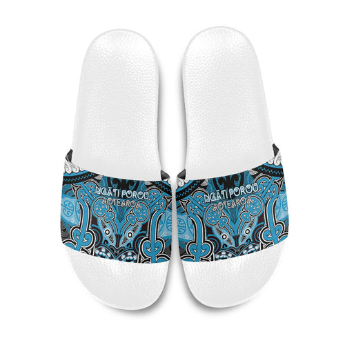 Aotearoa Iwi Ngati Porou Slide Sandals Maori Kowhaiwhai Pattern
