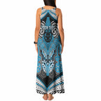 Aotearoa Iwi Ngati Porou Personalised Tank Maxi Dress Maori Kowhaiwhai Pattern