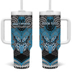 Aotearoa Iwi Ngati Porou Personalised Tumbler With Handle Maori Kowhaiwhai Pattern