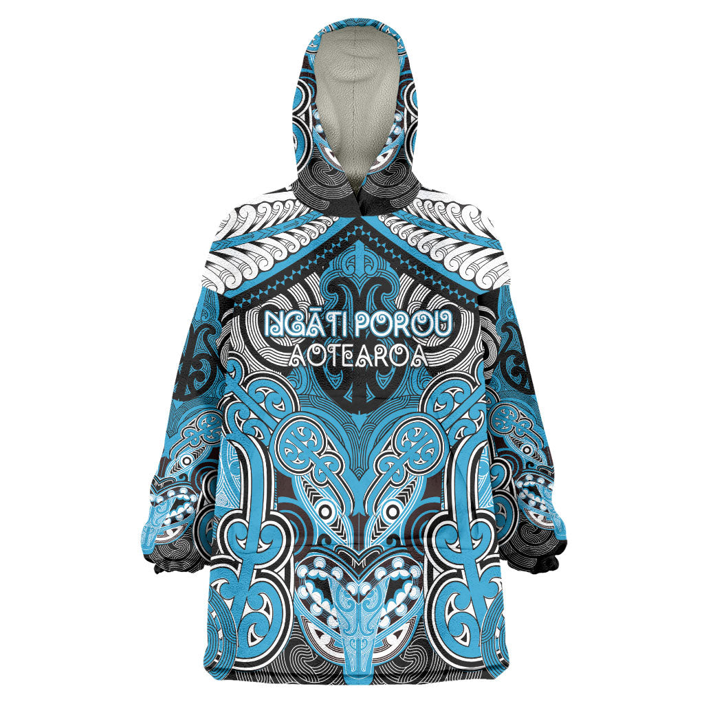 Aotearoa Iwi Ngati Porou Personalised Wearable Blanket Hoodie Maori Kowhaiwhai Pattern