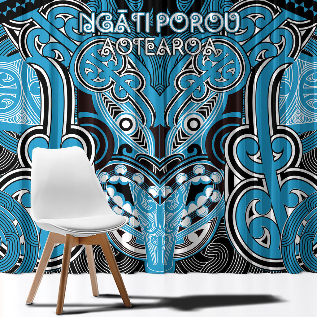 Aotearoa Iwi Ngati Porou Window Curtain Maori Kowhaiwhai Pattern
