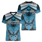 Aotearoa Iwi Ngati Porou Personalised Women V-Neck T-Shirt Maori Kowhaiwhai Pattern
