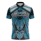 Aotearoa Iwi Ngati Porou Personalised Zipper Polo Shirt Maori Kowhaiwhai Pattern