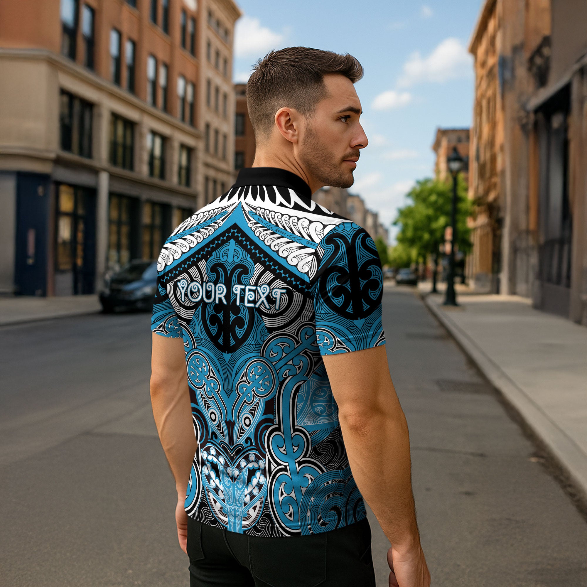 Aotearoa Iwi Ngati Porou Personalised Zipper Polo Shirt Maori Kowhaiwhai Pattern