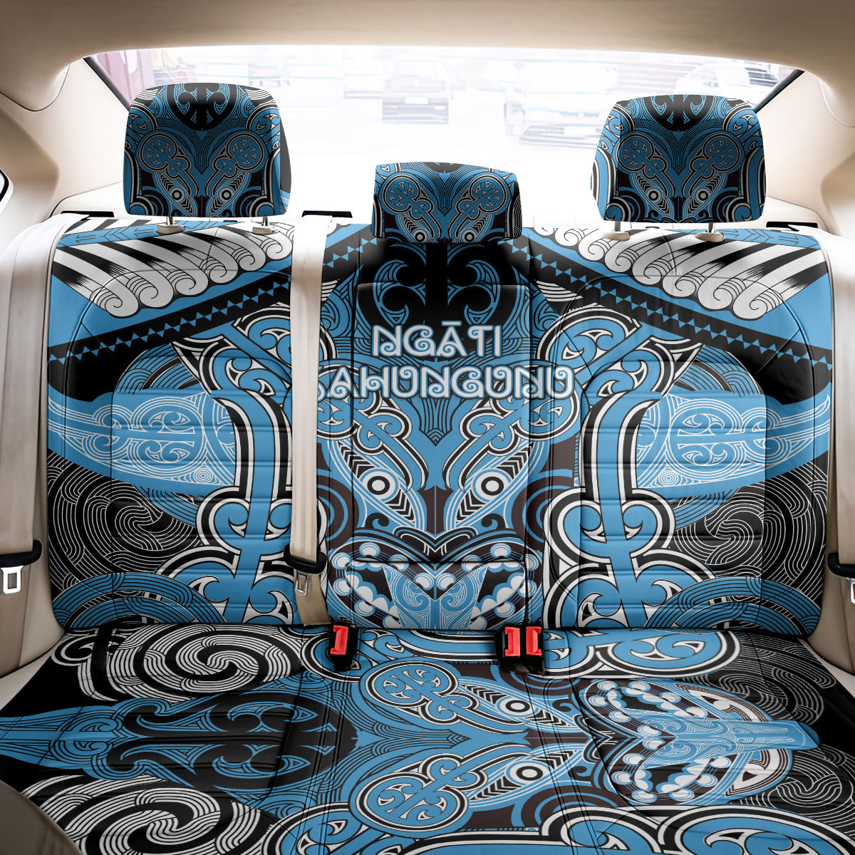Aotearoa Iwi Ngati Kahungunu Back Car Seat Cover Maori Kowhaiwhai Pattern