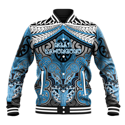 Aotearoa Iwi Ngati Kahungunu Personalised Baseball Jacket Maori Kowhaiwhai Pattern