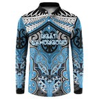 Aotearoa Iwi Ngati Kahungunu Personalised Button Sweatshirt Maori Kowhaiwhai Pattern