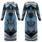 Aotearoa Iwi Ngati Kahungunu Personalised Couples Matching Long Sleeve Bodycon Dress and Long Sleeve Button Shirt Maori Kowhaiwhai Pattern