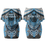 Aotearoa Iwi Ngati Kahungunu Personalised Couples Matching Off Shoulder Short Dress and Hawaiian Shirt Maori Kowhaiwhai Pattern
