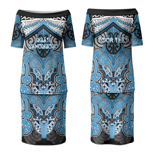 Aotearoa Iwi Ngati Kahungunu Personalised Couples Matching Puletasi and Hawaiian Shirt Maori Kowhaiwhai Pattern