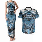 Aotearoa Iwi Ngati Kahungunu Personalised Couples Matching Tank Maxi Dress and Hawaiian Shirt Maori Kowhaiwhai Pattern