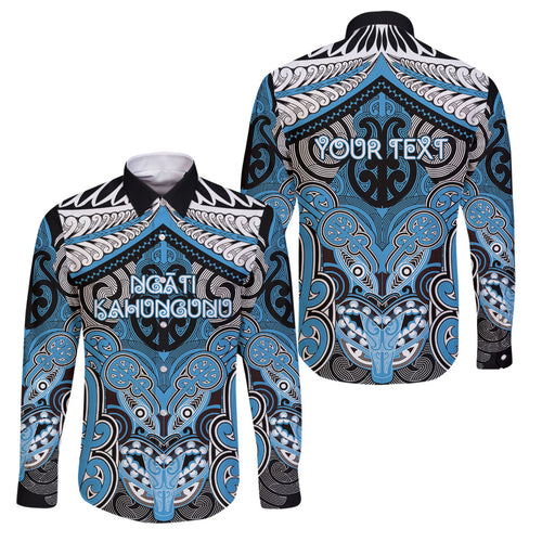 Aotearoa Iwi Ngati Kahungunu Personalised Family Matching Off Shoulder Maxi Dress and Hawaiian Shirt Maori Kowhaiwhai Pattern