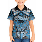 Aotearoa Iwi Ngati Kahungunu Personalised Kid Hawaiian Shirt Maori Kowhaiwhai Pattern