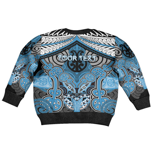 Aotearoa Iwi Ngati Kahungunu Personalised Kid Ugly Christmas Sweater Maori Kowhaiwhai Pattern