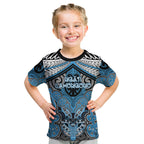 Aotearoa Iwi Ngati Kahungunu Personalised Kid T Shirt Maori Kowhaiwhai Pattern