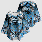 Aotearoa Iwi Ngati Kahungunu Personalised Kimono Sleeve Blouse Maori Kowhaiwhai Pattern