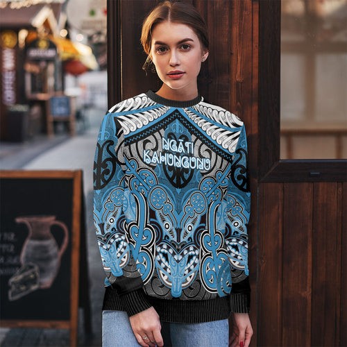 Aotearoa Iwi Ngati Kahungunu Personalised Ugly Christmas Sweater Maori Kowhaiwhai Pattern