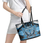 Aotearoa Iwi Ngati Kahungunu Leather Tote Bag Maori Kowhaiwhai Pattern