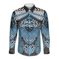Aotearoa Iwi Ngati Kahungunu Personalised Long Sleeve Button Shirt Maori Kowhaiwhai Pattern