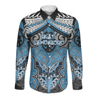 Aotearoa Iwi Ngati Kahungunu Personalised Long Sleeve Button Shirt Maori Kowhaiwhai Pattern