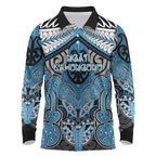 Aotearoa Iwi Ngati Kahungunu Personalised Long Sleeve Polo Shirt Maori Kowhaiwhai Pattern