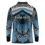 Aotearoa Iwi Ngati Kahungunu Personalised Long Sleeve Polo Shirt Maori Kowhaiwhai Pattern