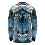 Aotearoa Iwi Ngati Kahungunu Personalised Long Sleeve Shirt Maori Kowhaiwhai Pattern