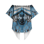 Aotearoa Iwi Ngati Kahungunu Personalised Off Shoulder Wrap Waist Top Maori Kowhaiwhai Pattern