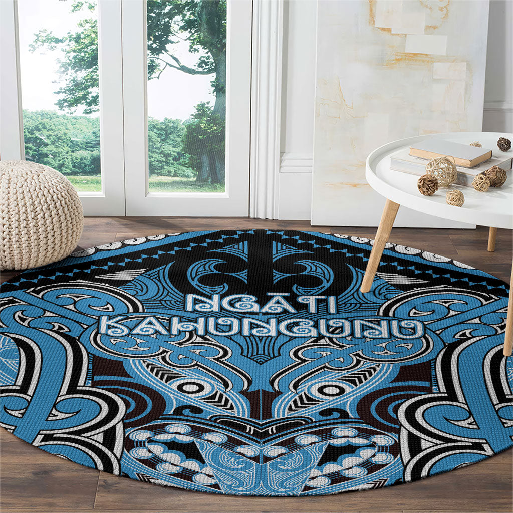 Aotearoa Iwi Ngati Kahungunu Round Carpet Maori Kowhaiwhai Pattern