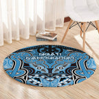 Aotearoa Iwi Ngati Kahungunu Round Carpet Maori Kowhaiwhai Pattern