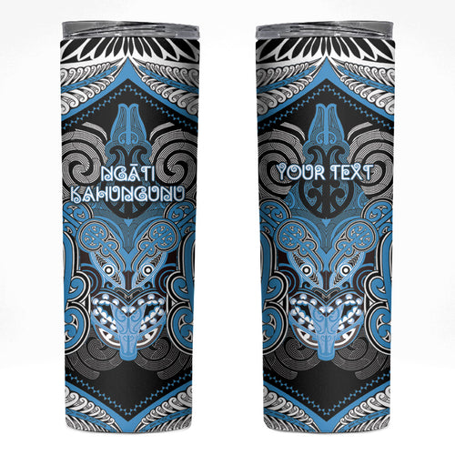 Aotearoa Iwi Ngati Kahungunu Personalised Skinny Tumbler Maori Kowhaiwhai Pattern