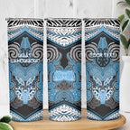 Aotearoa Iwi Ngati Kahungunu Personalised Skinny Tumbler Maori Kowhaiwhai Pattern
