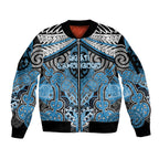 Aotearoa Iwi Ngati Kahungunu Personalised Sleeve Zip Bomber Jacket Maori Kowhaiwhai Pattern
