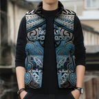 Aotearoa Iwi Ngati Kahungunu Personalised Sleeveless Puffer Jacket Maori Kowhaiwhai Pattern