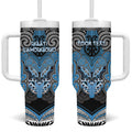 Aotearoa Iwi Ngati Kahungunu Personalised Tumbler With Handle Maori Kowhaiwhai Pattern