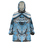 Aotearoa Iwi Ngati Kahungunu Personalised Wearable Blanket Hoodie Maori Kowhaiwhai Pattern