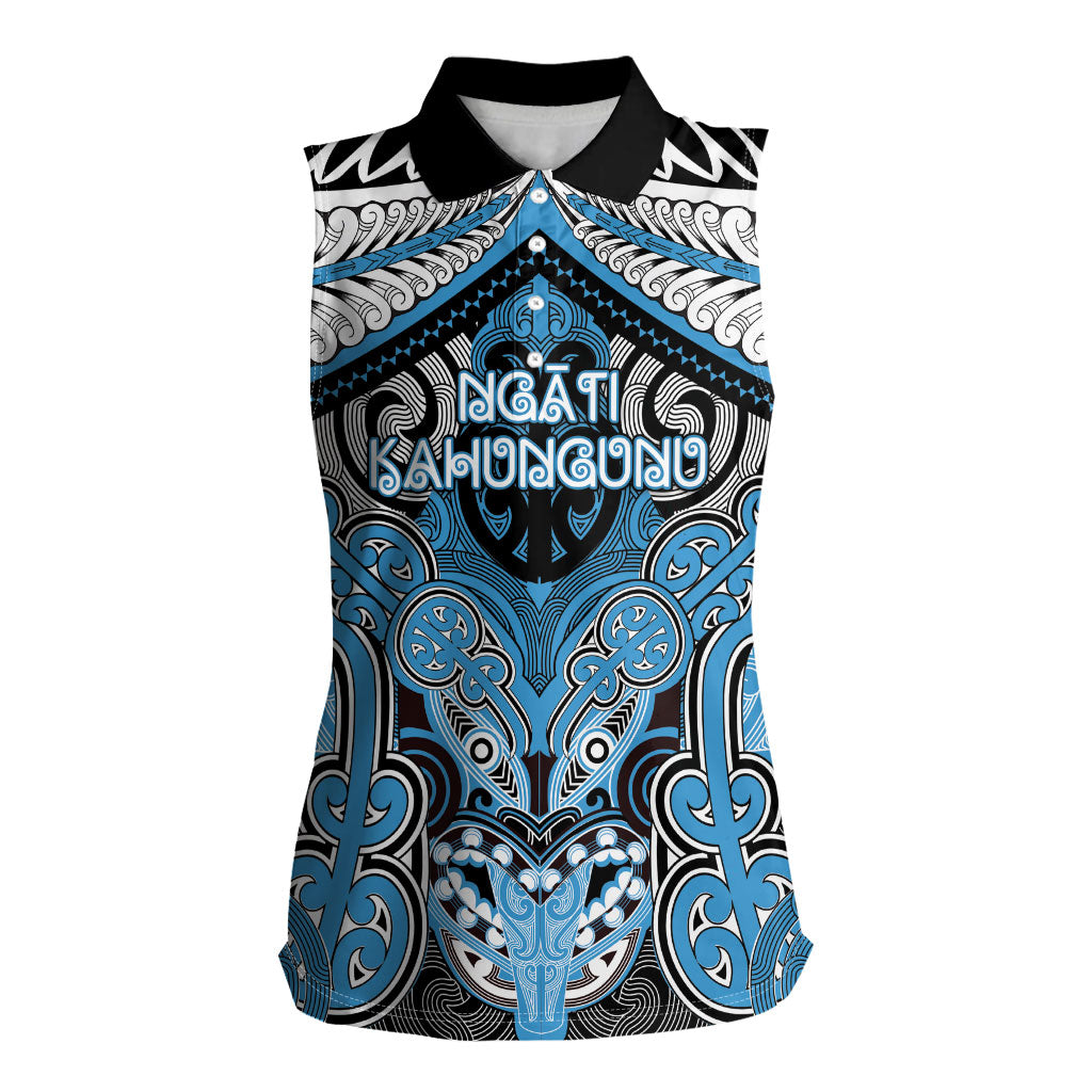 Aotearoa Iwi Ngati Kahungunu Personalised Women Sleeveless Polo Shirt Maori Kowhaiwhai Pattern