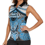 Aotearoa Iwi Ngati Kahungunu Personalised Women Sleeveless Polo Shirt Maori Kowhaiwhai Pattern