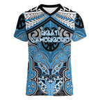 Aotearoa Iwi Ngati Kahungunu Personalised Women V-Neck T-Shirt Maori Kowhaiwhai Pattern