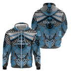 Aotearoa Iwi Ngati Kahungunu Personalised Zip Hoodie Maori Kowhaiwhai Pattern