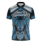 Aotearoa Iwi Ngati Kahungunu Personalised Zipper Polo Shirt Maori Kowhaiwhai Pattern