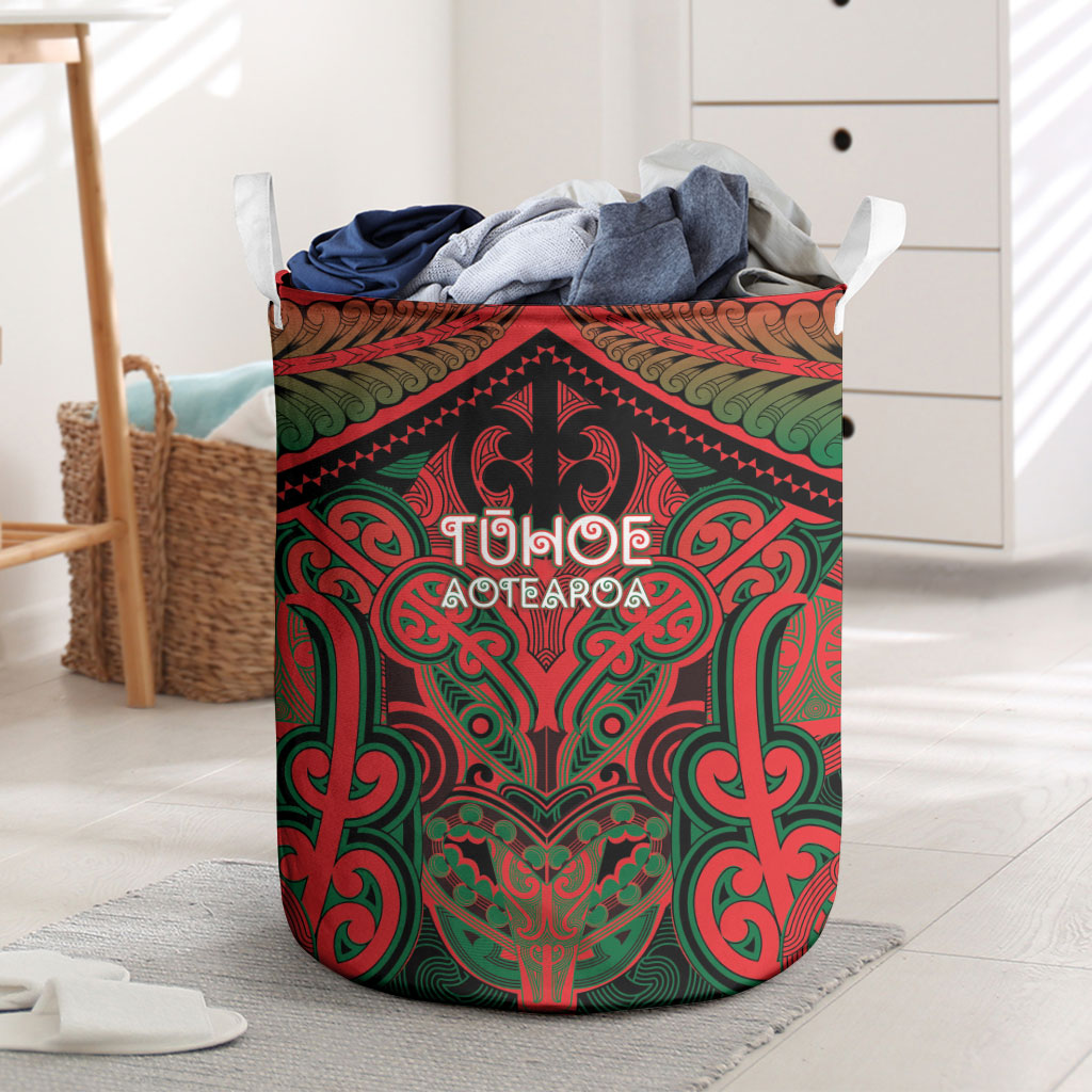 Aotearoa Iwi Tuhoe Laundry Basket Maori Kowhaiwhai Pattern