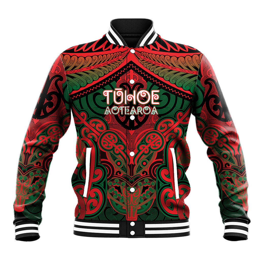 Aotearoa Iwi Tuhoe Personalised Baseball Jacket Maori Kowhaiwhai Pattern